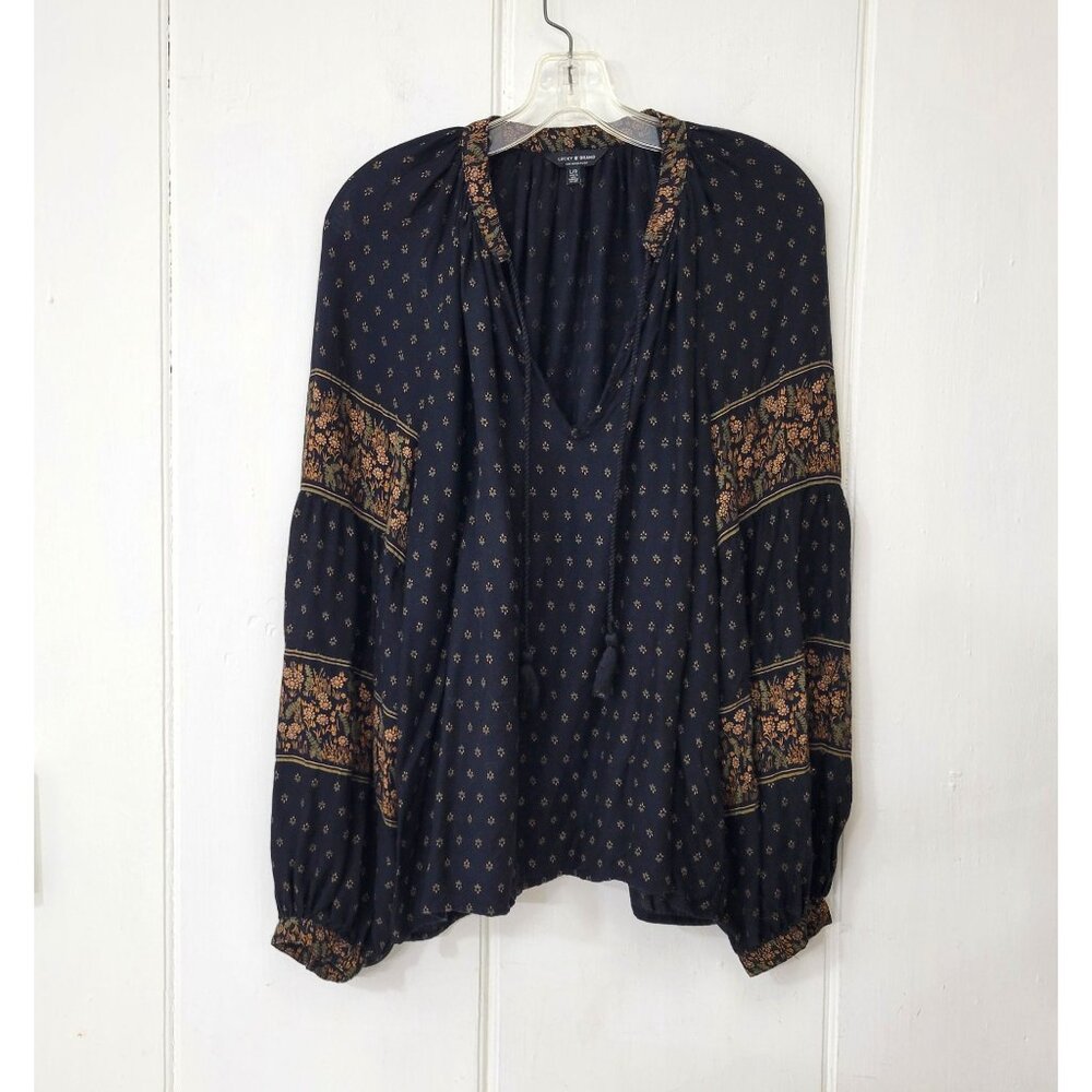 Lucky Brand Black Floral Peasant Blouse - Picture 4 of 4